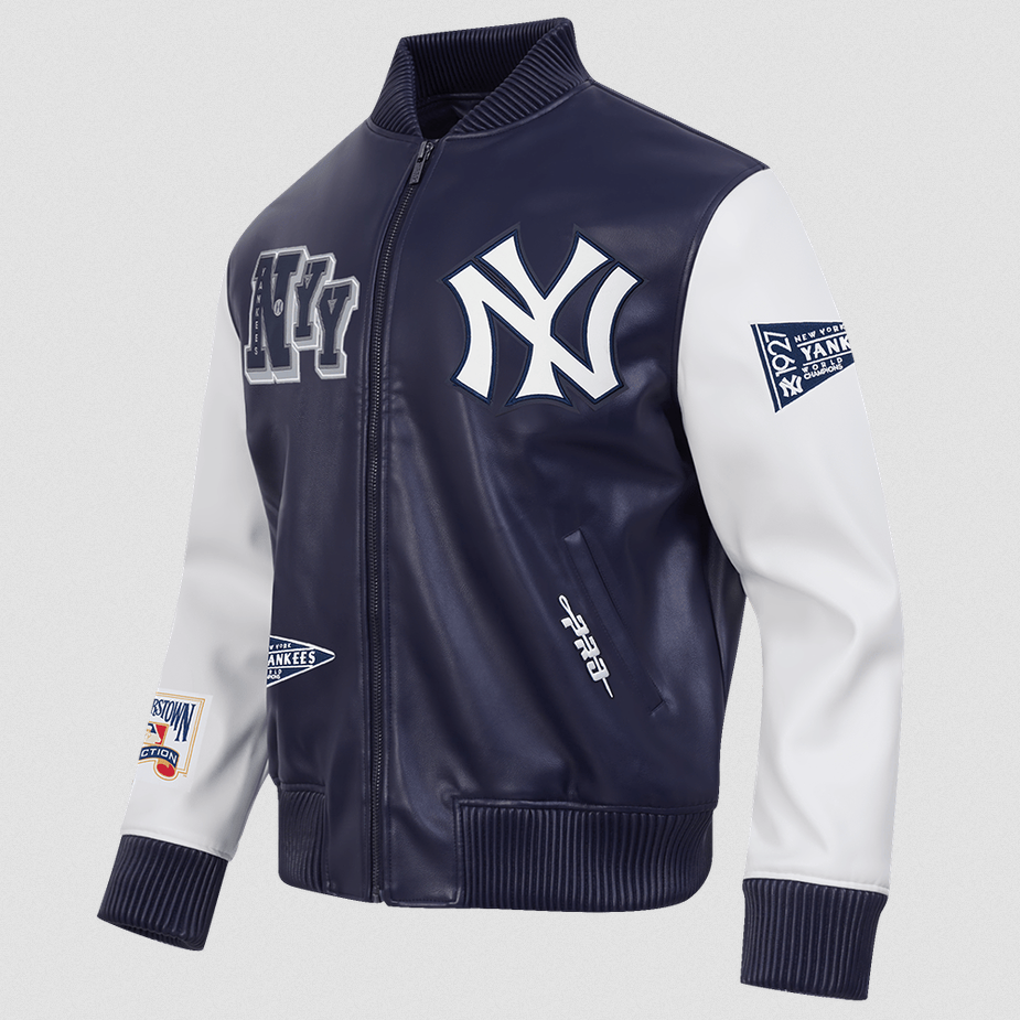 Pro Standard - Mlb New York Yankees Best Of Men's Leather Varsity Jacket - Navy