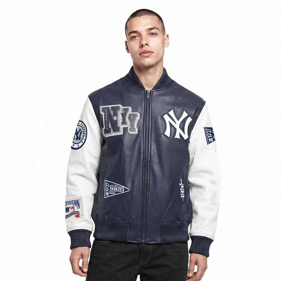 Pro Standard - Mlb New York Yankees Best Of Men's Leather Varsity Jacket - Navy