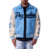 Jordan Craig  Paradise Team Men Varsity Jacket - Sky Blue Jordan Craig