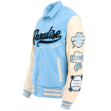Jordan Craig  Paradise Team Men Varsity Jacket - Sky Blue Jordan Craig