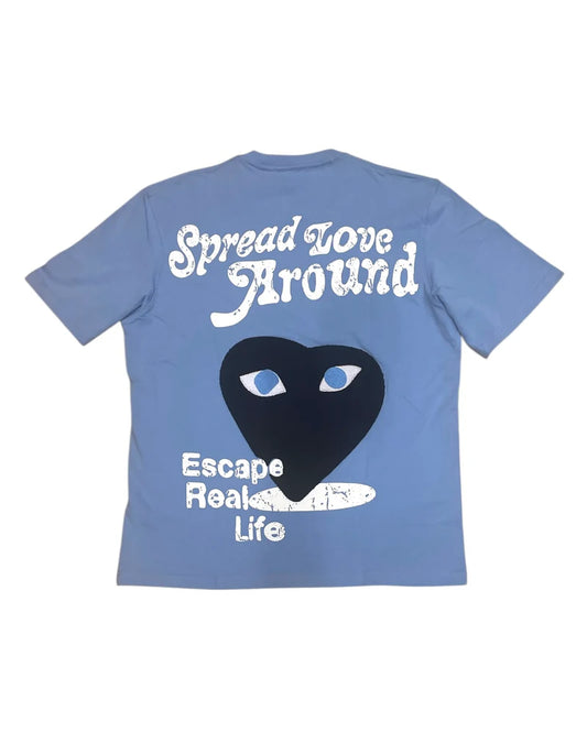 Reelistik - Spread Love Heavy Weight Tee - Baby Blue