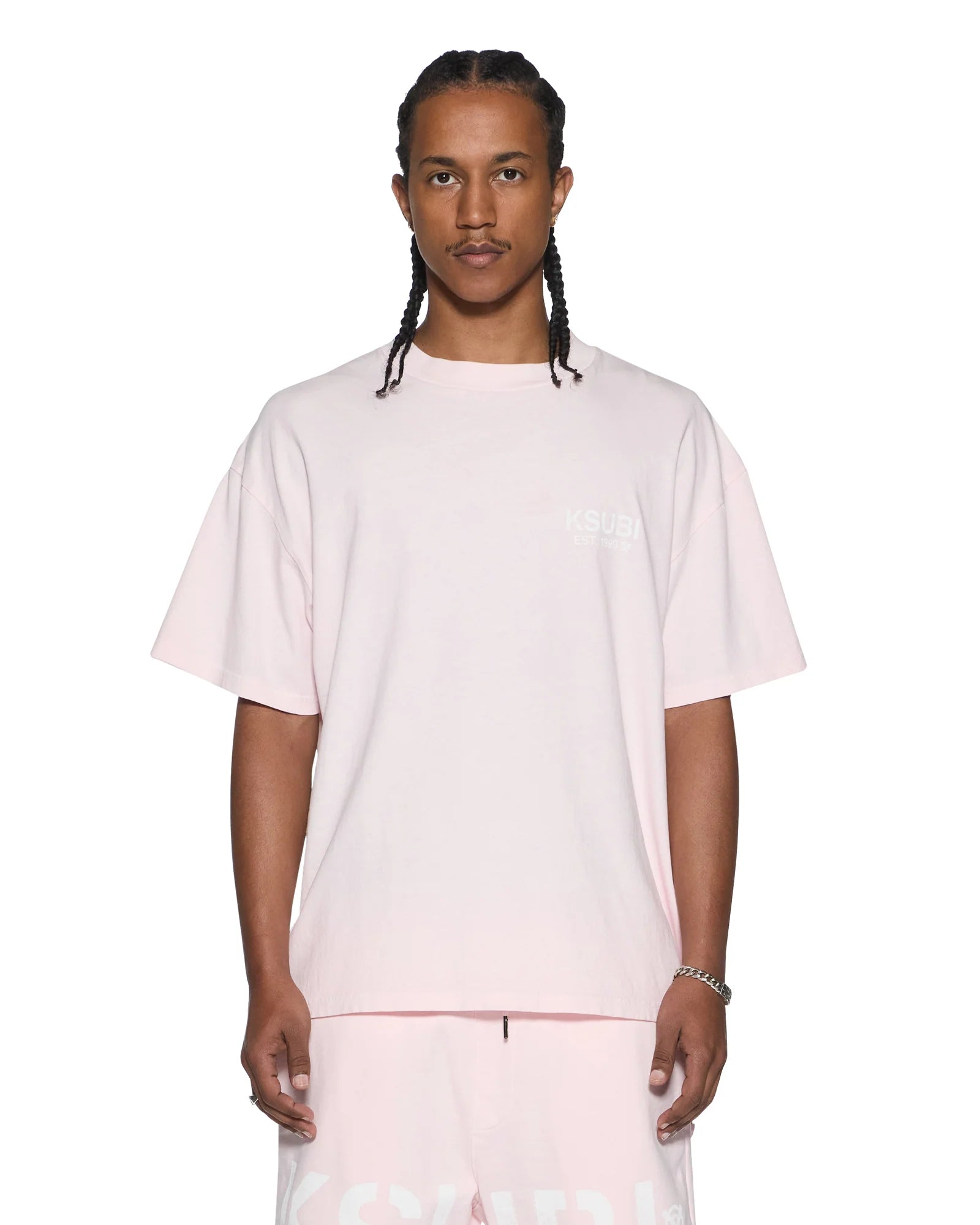 Ksubi - Intruder Ekcess Ss Tee & Trak Short Set - Pink Fade
