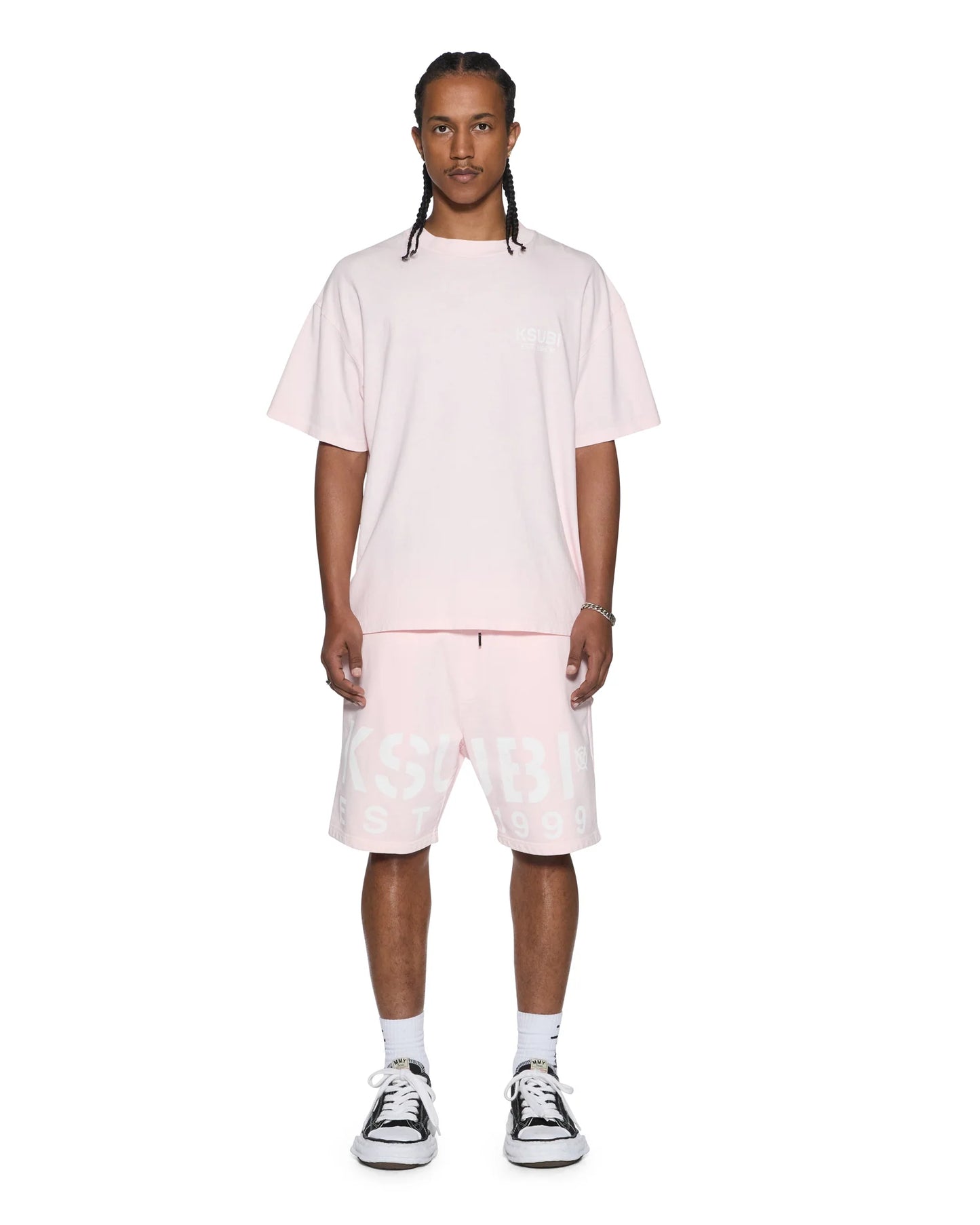 Ksubi - Intruder Ekcess Ss Tee & Trak Short Set - Pink Fade