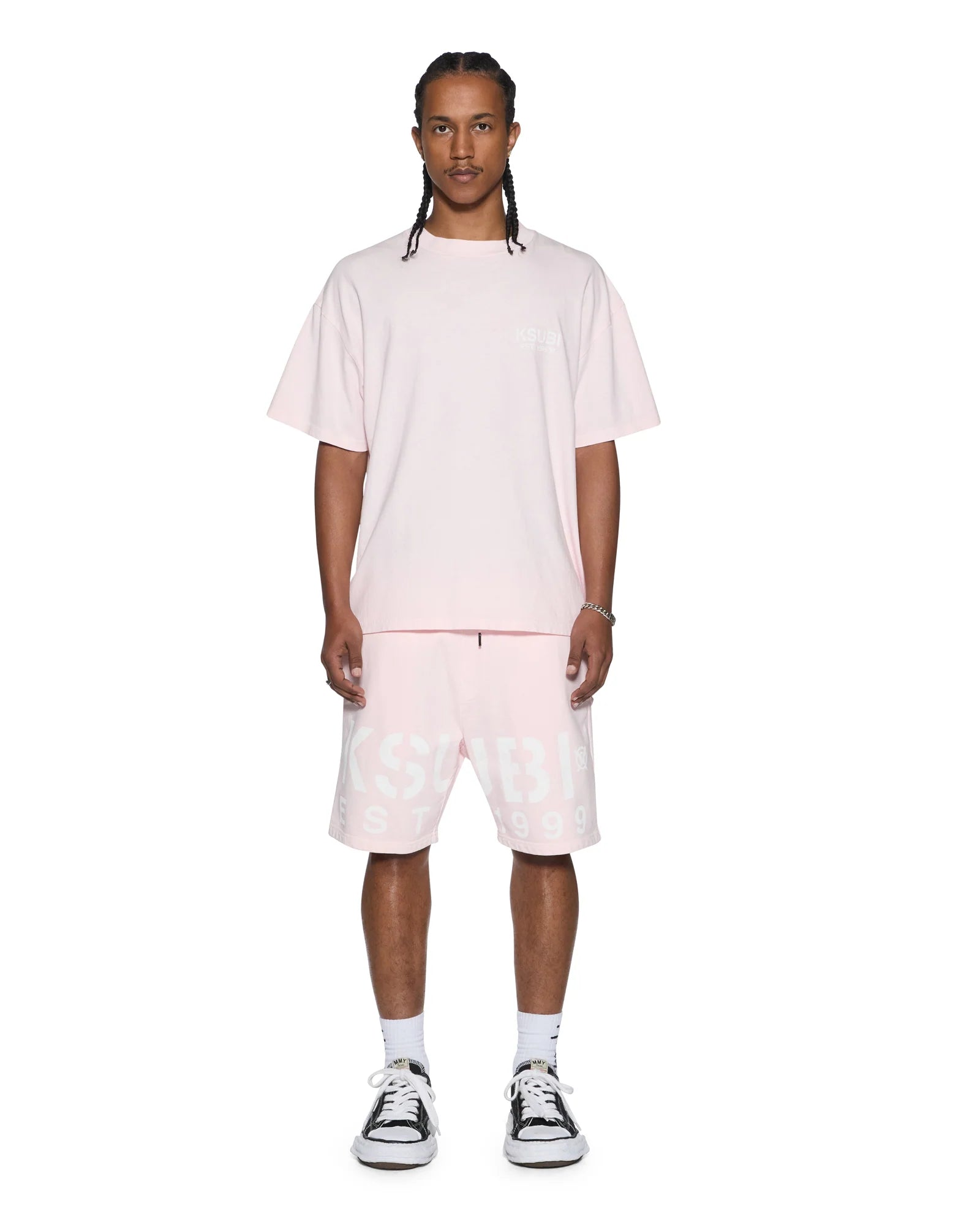 Ksubi - Intruder Ekcess Ss Tee & Trak Short Set - Pink Fade