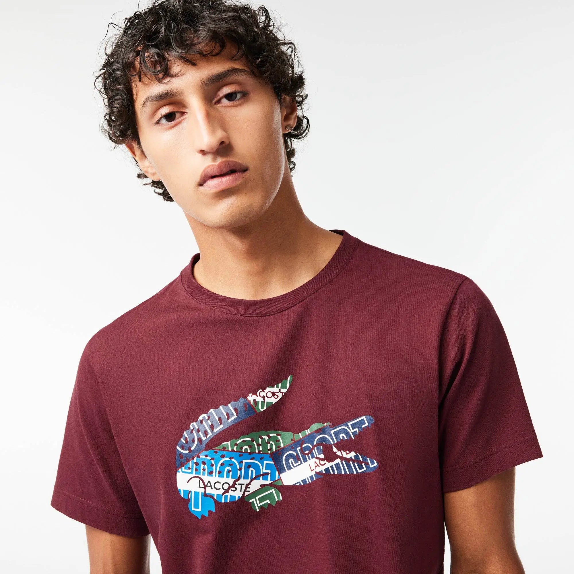 Lacoste Men's SPORT Cotton Jersey T-Shirt - Bordeaux Yup - BLVD