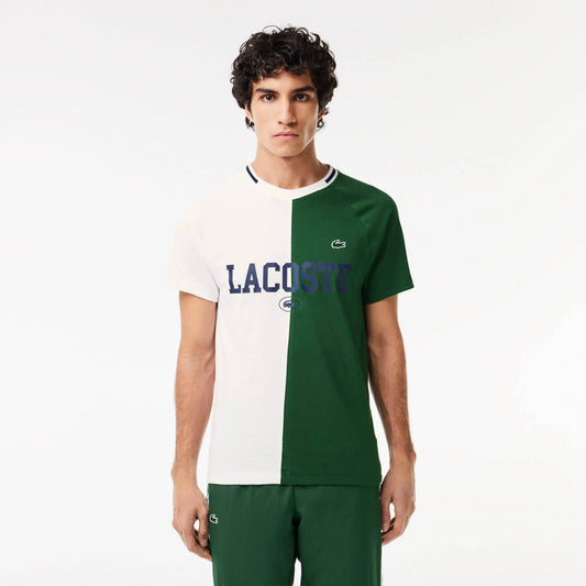 Lacoste Men's Sport x Daniil Medvedev Ultra-Dry Tennis T-Shirt - White Green 737 - BLVD