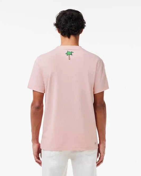 Lacoste Men's Miami Open Edition Ultra-Dry UV50 Sport Tennis T-Shirt - Waterlily Pink - BLVD