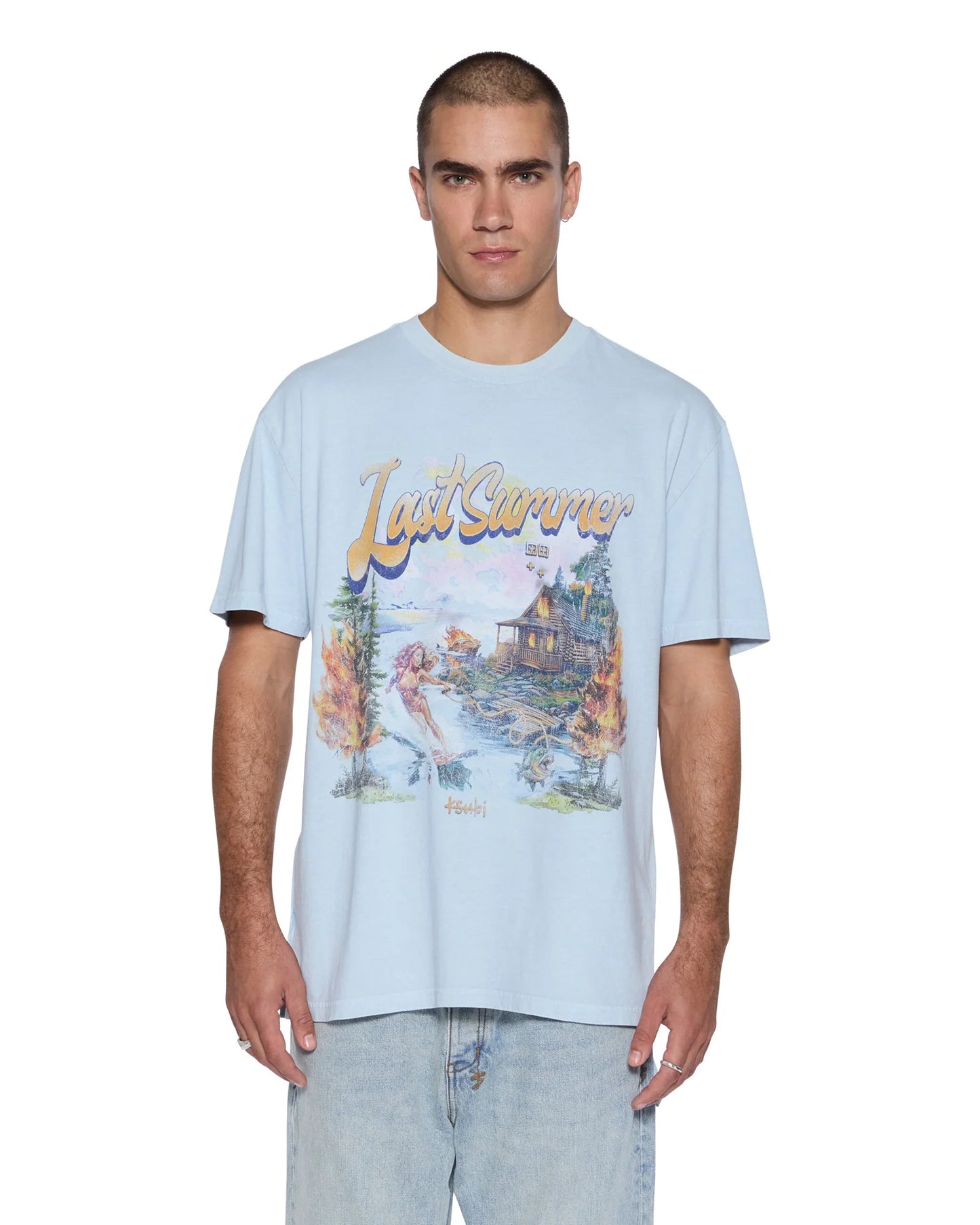 Ksubi - Last Summer Biggie Ss Tee - Blue Mist