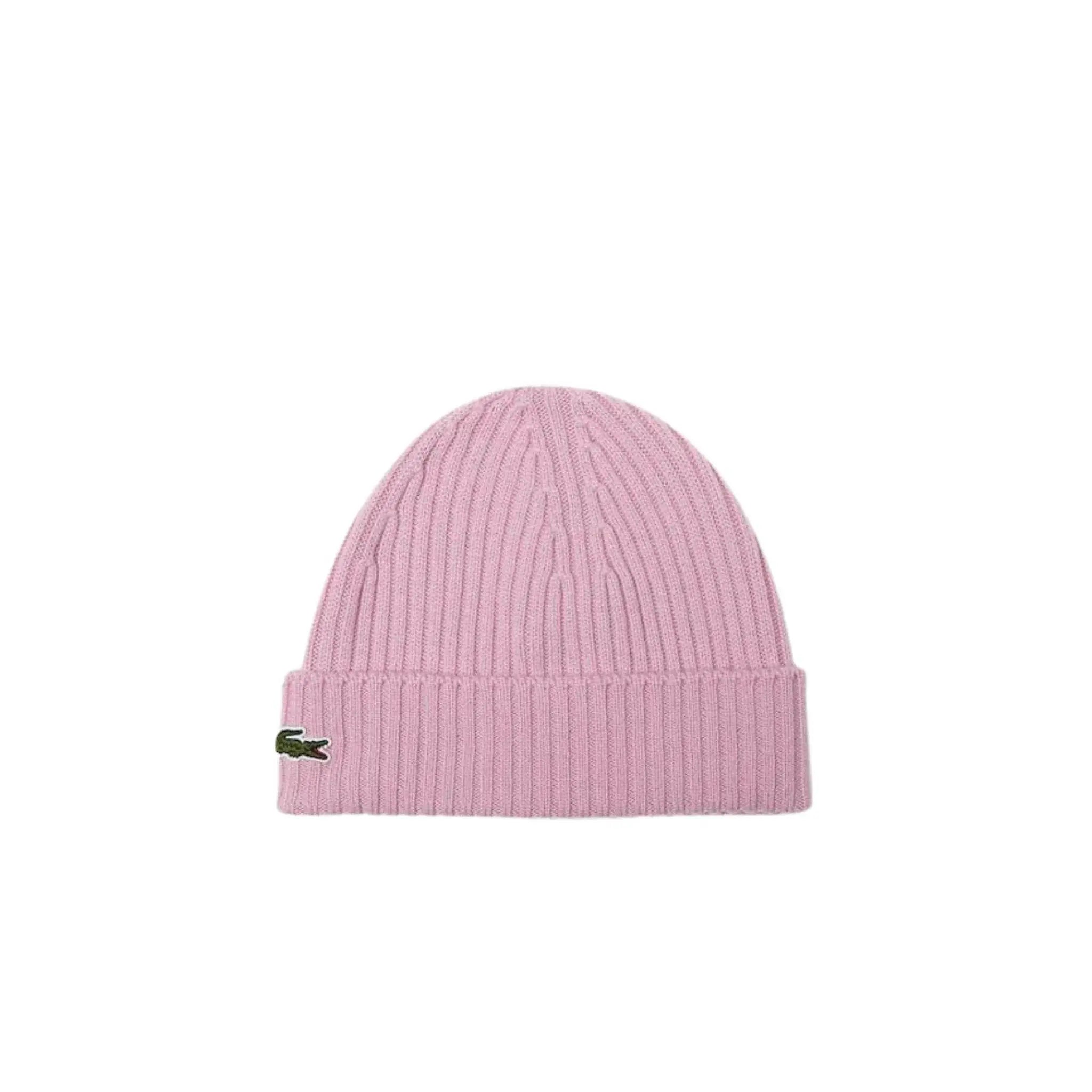 Lacoste Men's Ribbed Wool Beanie Pink Z4H - BLVD