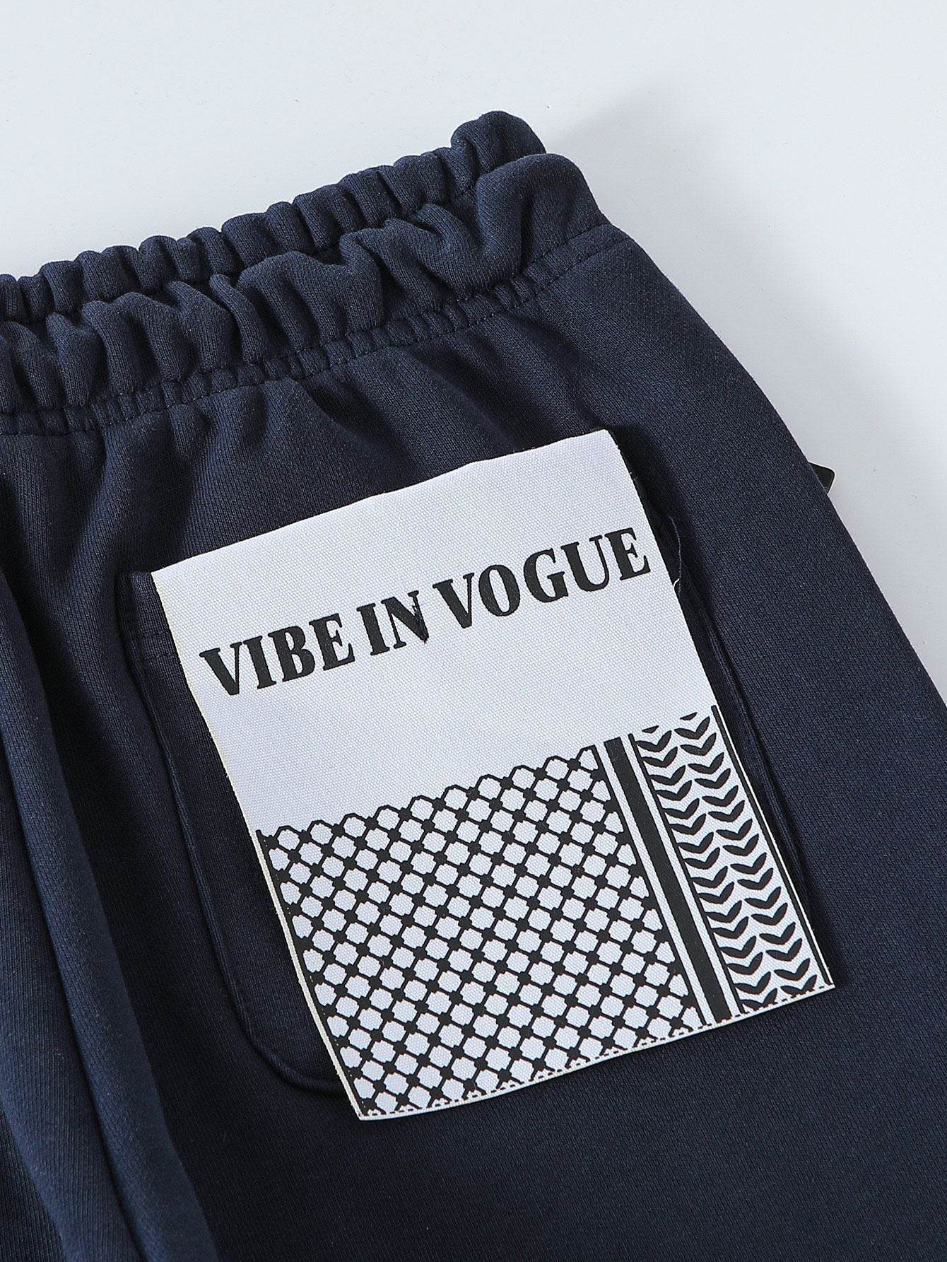 Vibe In Vogue - Winning Moves Stacked Jogging Sets - Navy / Baby Blue - BLVD