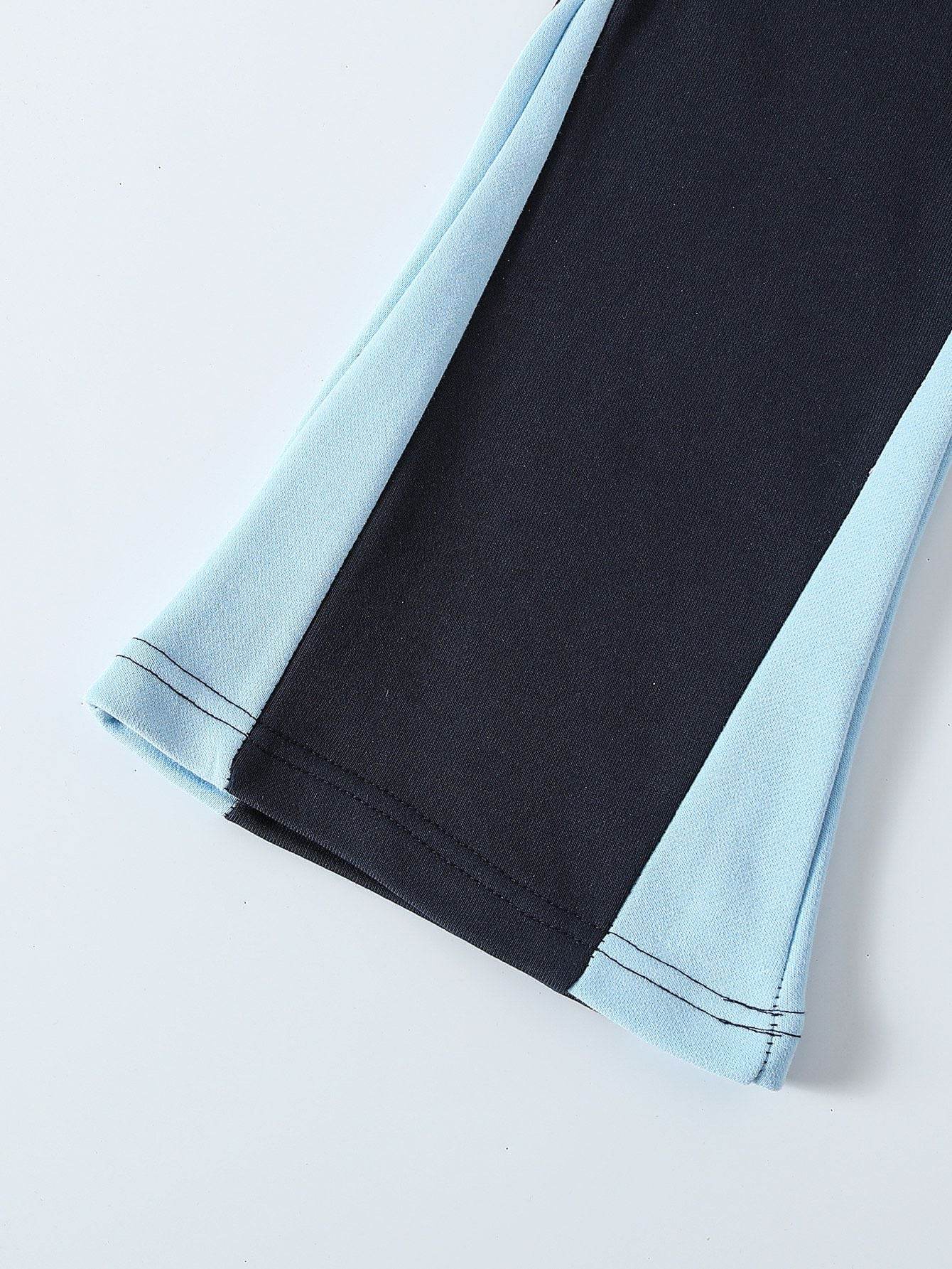 Vibe In Vogue - Winning Moves Stacked Jogging Sets - Navy / Baby Blue - BLVD