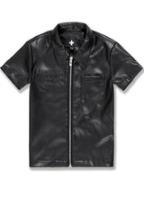 Jordan Craig - Kids Thriller Full Zip S/S Shirt & Shorts Set - Black Jordan Craig