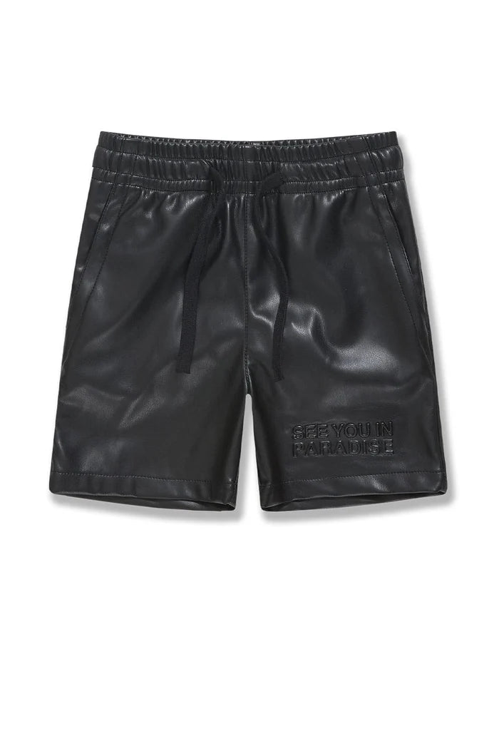 Jordan Craig - Kids Thriller Full Zip S/S Shirt & Shorts Set - Black Jordan Craig