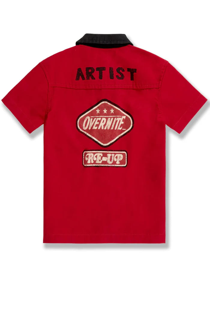 Jordan Craig - Kids The Re-Up Mechanic Shirt & Shorts Set - Red