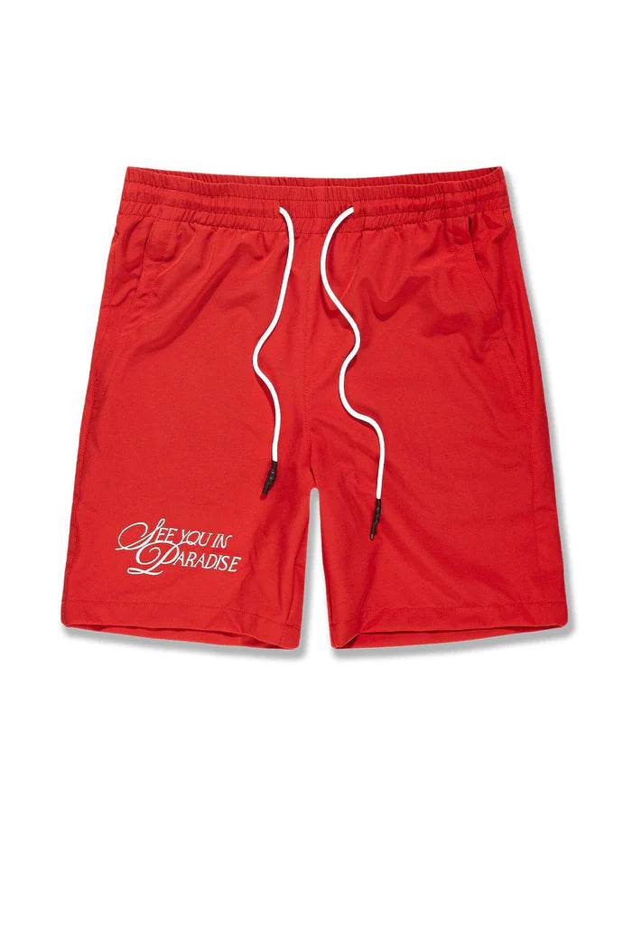 Jordan Craig Men - Oakland Mechanic Men S/S Shirt & Shorts Set - Red Jordan Craig