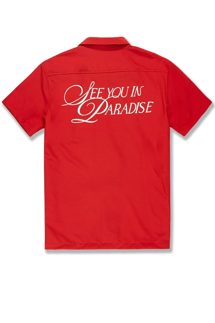 Jordan Craig Men - Oakland Mechanic Men S/S Shirt & Shorts Set - Red