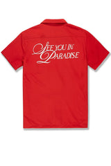 Jordan Craig Men - Oakland Mechanic Men S/S Shirt & Shorts Set - Red Jordan Craig