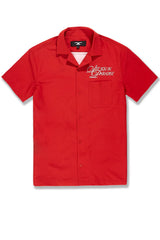 Jordan Craig Men - Oakland Mechanic Men S/S Shirt & Shorts Set - Red Jordan Craig