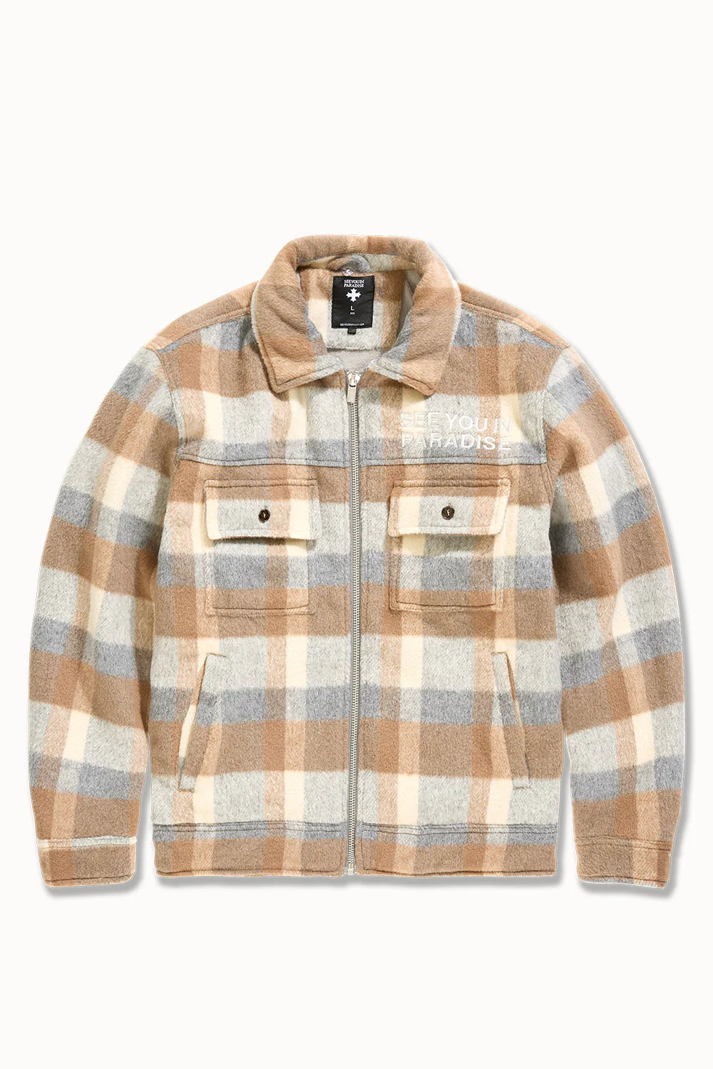 Jordan Craig - SYIP Hooded Flannel Shacket - Khaki Jordan Craig