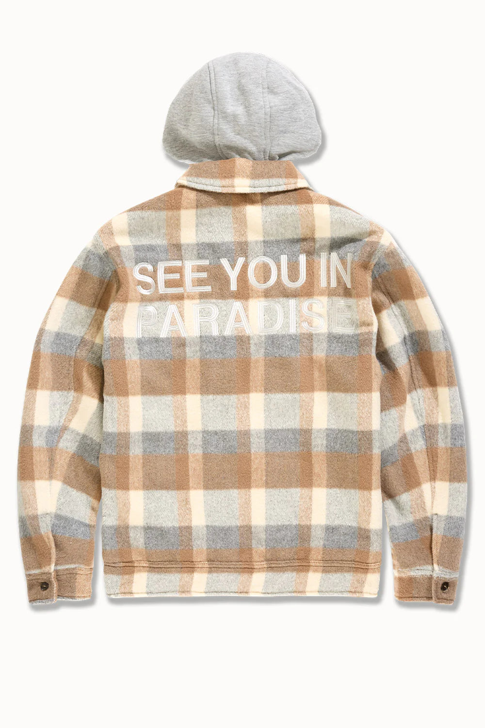 Jordan Craig - SYIP Hooded Flannel Shacket - Khaki Jordan Craig