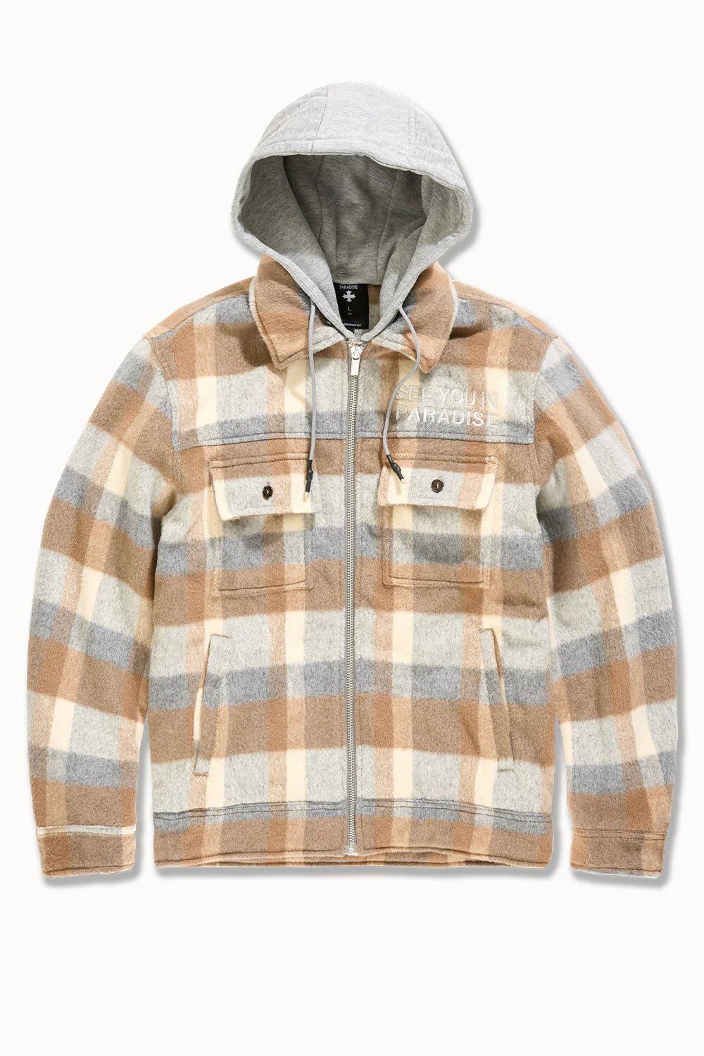 Jordan Craig - SYIP Hooded Flannel Shacket - Khaki Jordan Craig