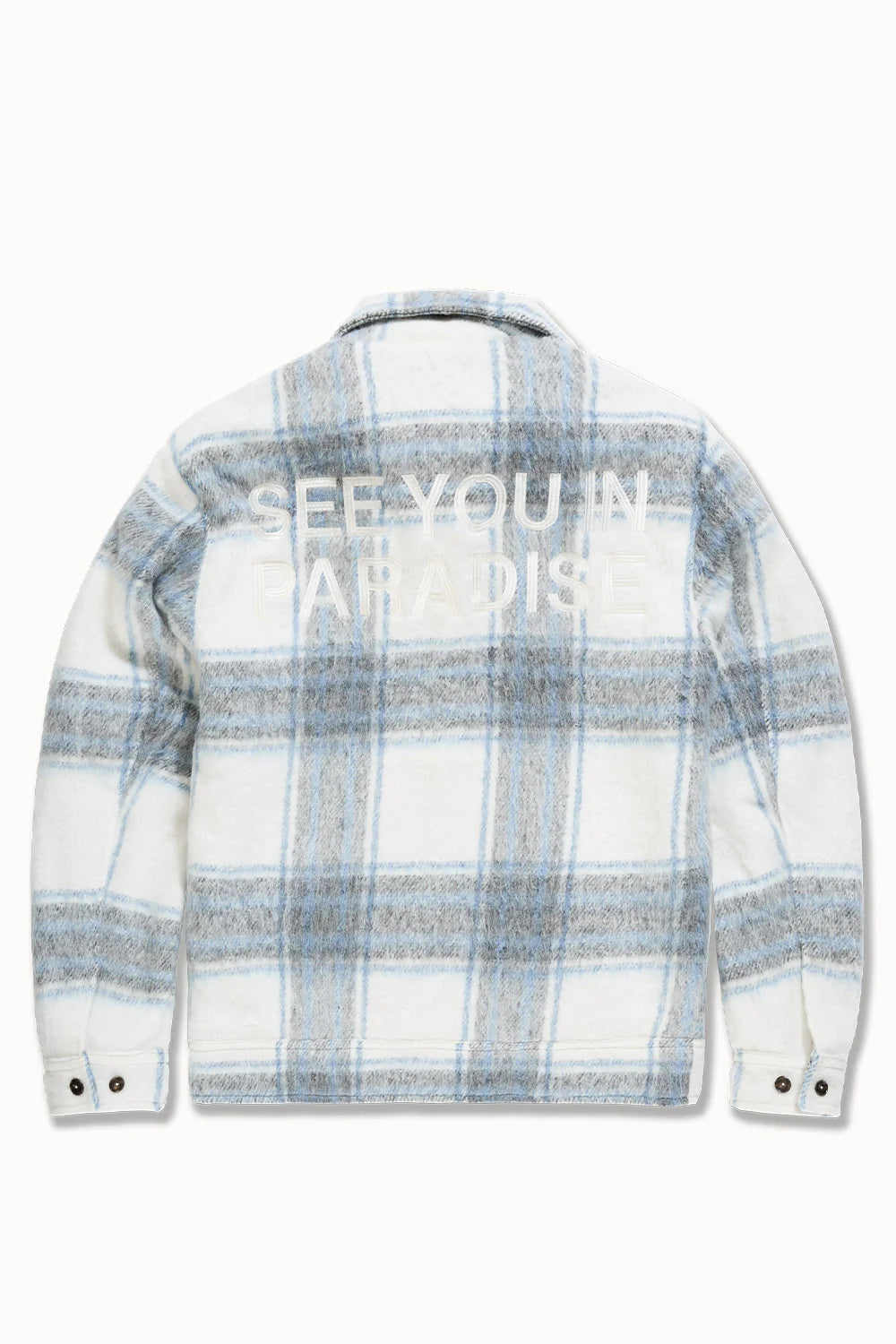 Jordan Craig - SYIP Hooded Flannel Shacket - Light Blue