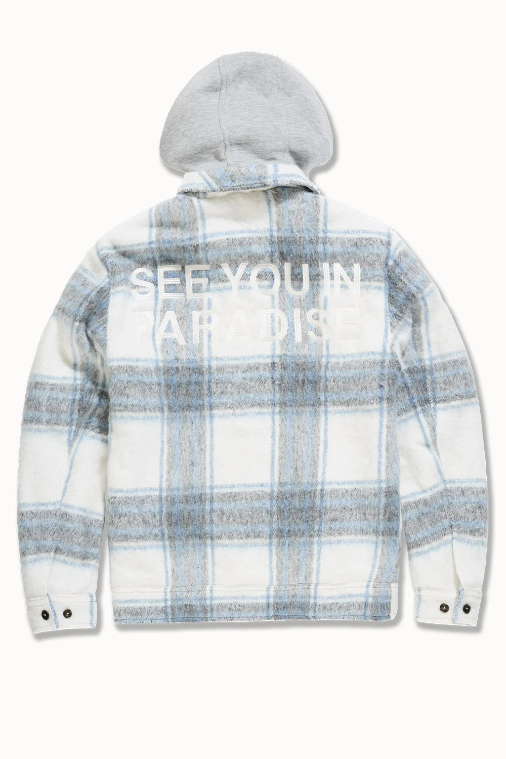 Jordan Craig - SYIP Hooded Flannel Shacket - Light Blue