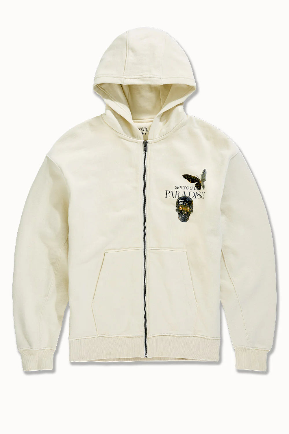 Jordan Craig - Butterfly Effect Zip Up Hoodie - Cream Jordan Craig