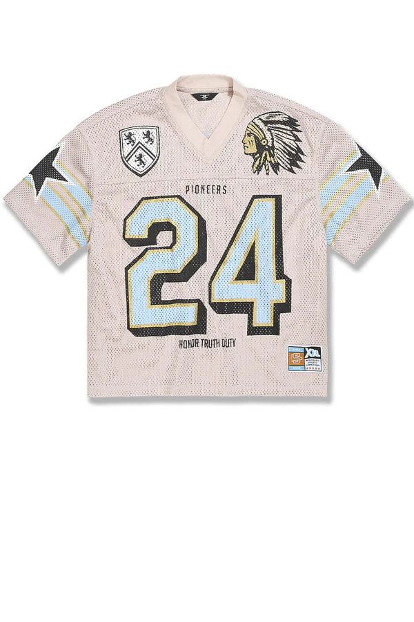 Jordan Craig Men - Pioneer Football Jersey & Mesh Shorts Set (Cream) Jordan Craig