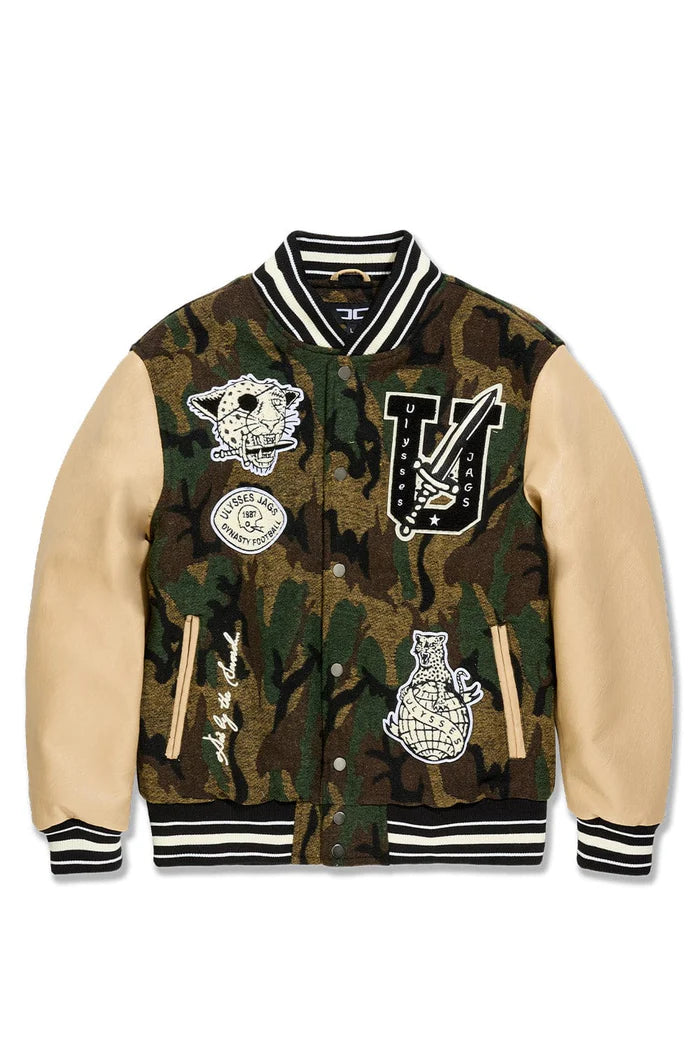 Jordan Craig Life of Vice Men Varsity Jacket - Vintage Camo Jordan Craig