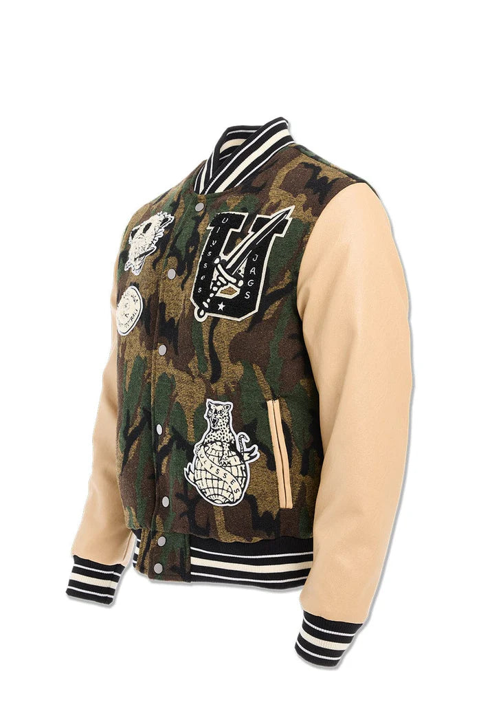 Jordan Craig Life of Vice Men Varsity Jacket - Vintage Camo Jordan Craig