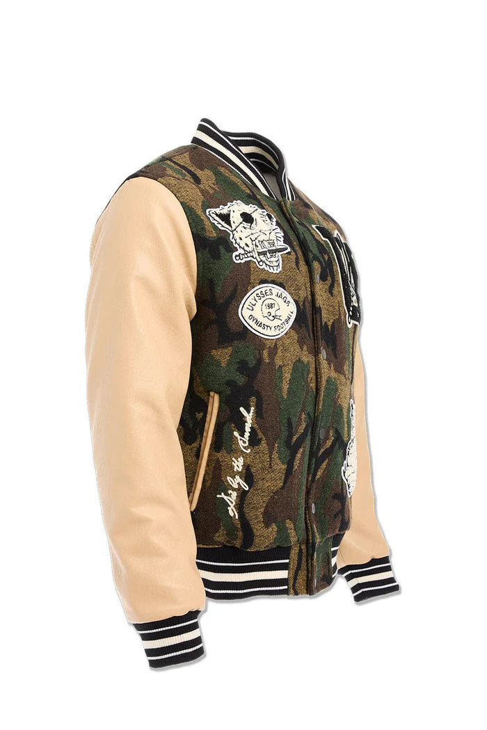 Jordan Craig Life of Vice Men Varsity Jacket - Vintage Camo Jordan Craig