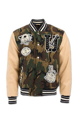 Jordan Craig Life of Vice Men Varsity Jacket - Vintage Camo Jordan Craig
