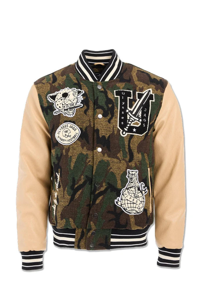 Jordan Craig Life of Vice Men Varsity Jacket - Vintage Camo Jordan Craig