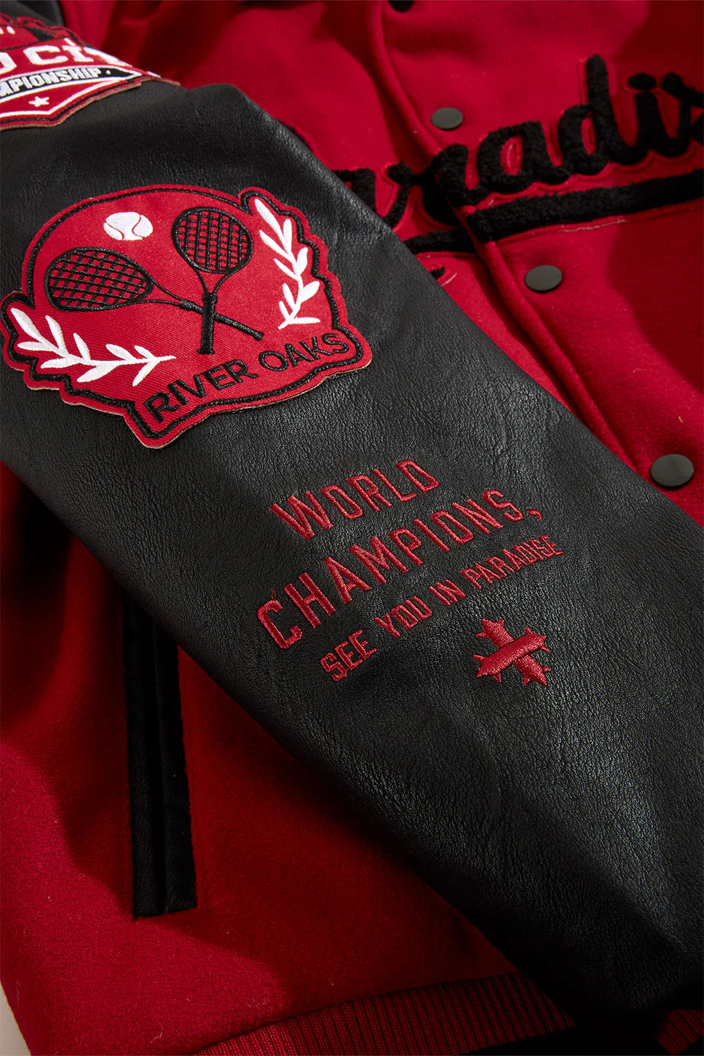 Jordan Craig  Paradise Team Men Varsity Jacket - Red Jordan Craig