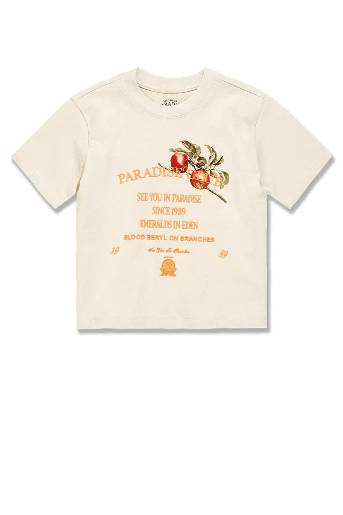 JC Kids Paradise Club Cropped Boxy T-Shirt - Sand Jordan Craig