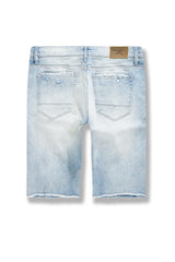 Jordan Craig - Rip And Repair Denim Shorts - Sky Blue