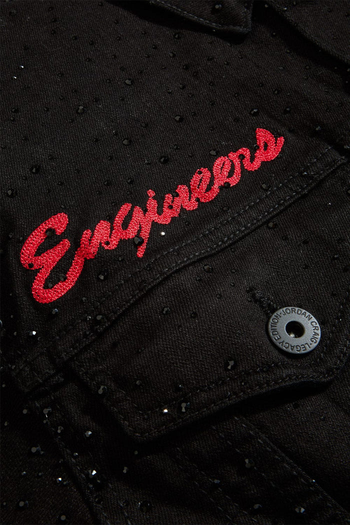 Jordan Craig - Local Dealer Trucker Jacket W Rhinestones - Jet Black Jordan Craig