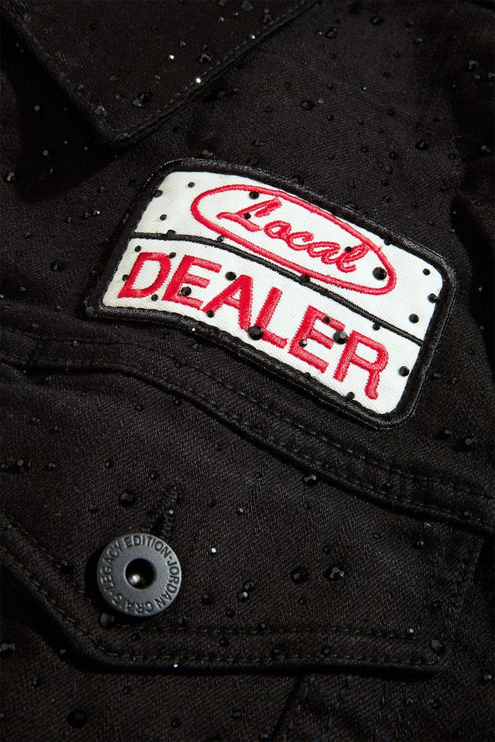 Jordan Craig - Local Dealer Trucker Jacket W Rhinestones - Jet Black Jordan Craig