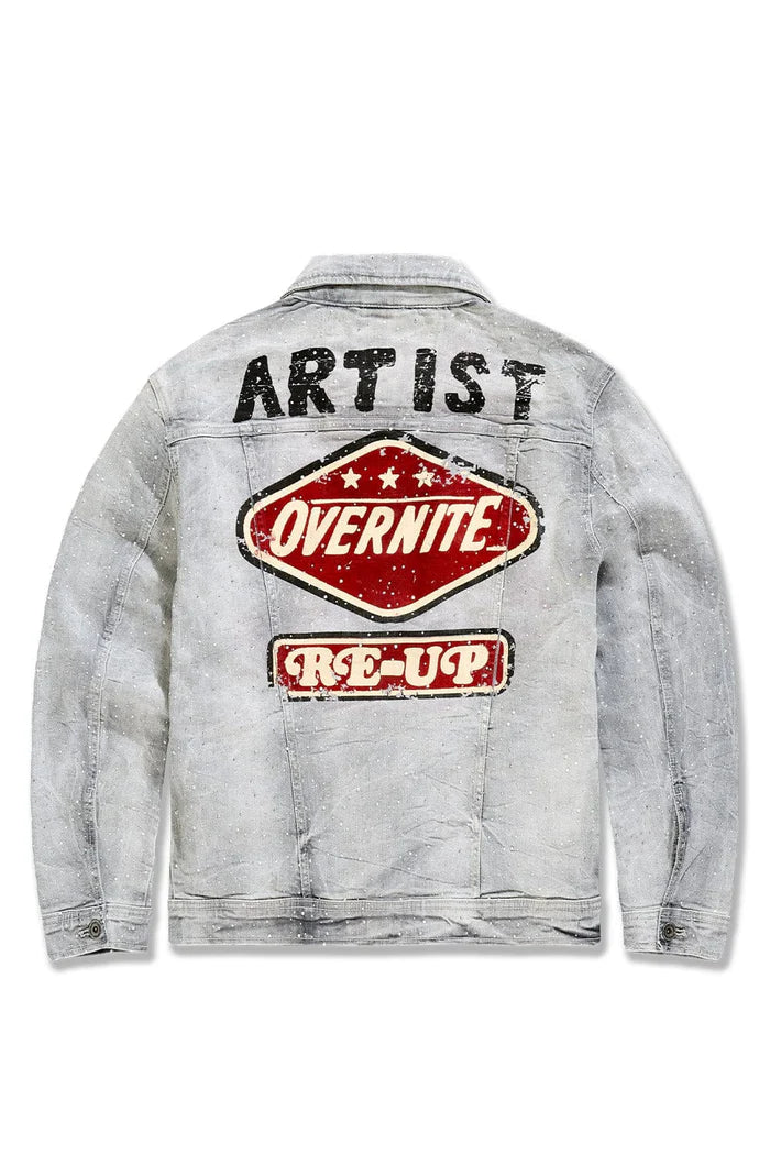Jordan Craig - Local Dealer Trucker Jacket W Rhinestones - Cement Wash