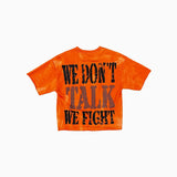 Bkys - "Fight Club" F-terry Cropped T-shirt - Orange