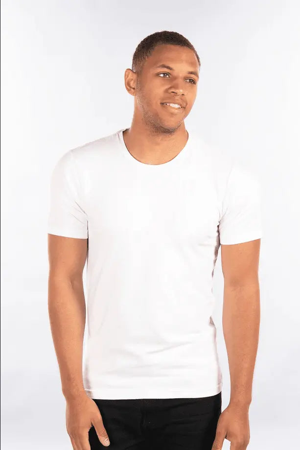 City Lab Stretch Slim Fit T-Shirt, Crew Neck White - BLVD