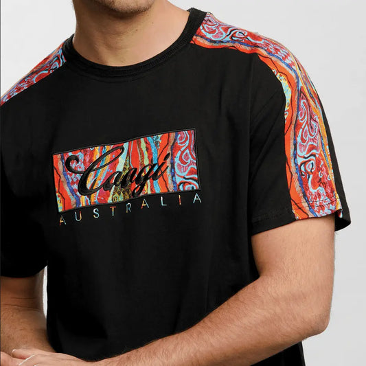 Coogi Patch Stripe Tee - Black (CG19650) - BLVD