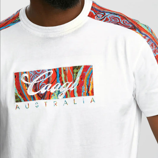 Coogi Patch Stripe Tee - White (CG19650) - BLVD