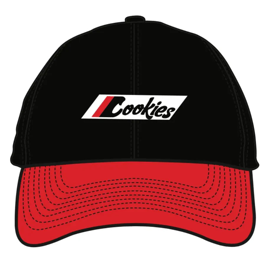 Cookies Aventador Cotton Dad Hat Multi W/ Cookies Rubber Logo Black Red - BLVD