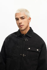 Valabasas - Encrypted Rhinestone Denim Jacket – Black