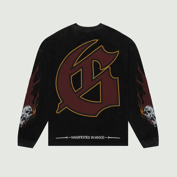 Godspeed - Morale Longsleeve T-shirt Tee - Black Wash Godspeed