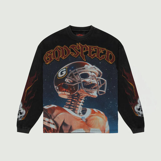 Godspeed - Morale Longsleeve T-shirt Tee - Black Wash