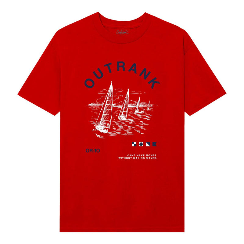Outrank Making Waves Tee - Red Navy