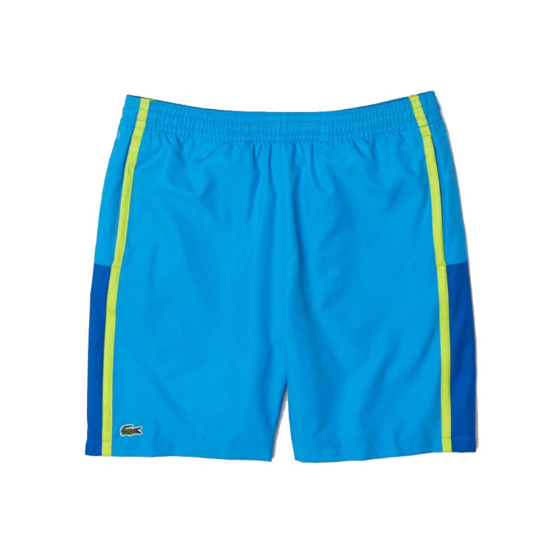 Men’s Lacoste Tennis T-shirt in Tear Resistant Piqué & Shorts Set - Blue Yellow CDD